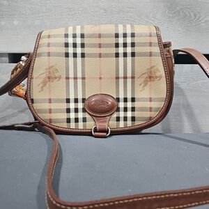 Vintage Burberrys Crossbody Nova Check  Shoulder Bag Cross Body - Beige/Brown